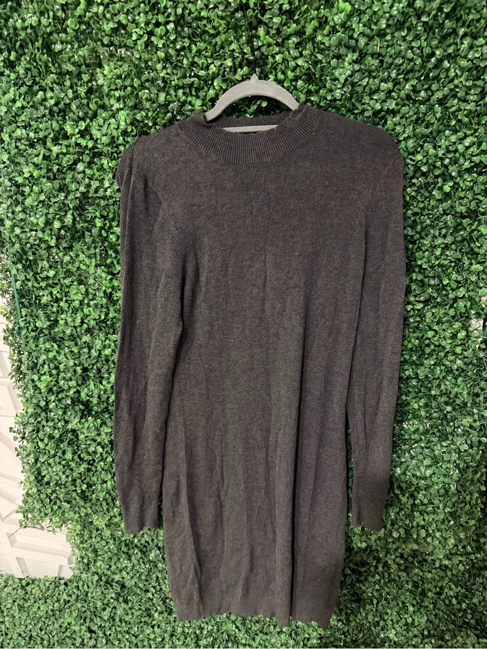 Mango Dark Charcoal Long Sleeve Knit Dress